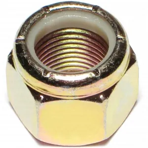 1/2" Grade 8 Nylon Lock Nuts Yellow Zinc Coarse Thread