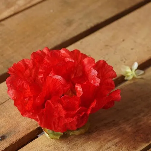 34" Red Artificial Poppy Flower Decorative Floral Crafting Stem