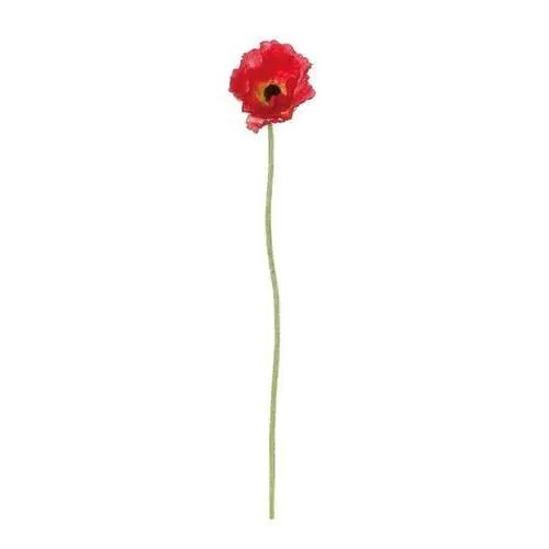 34" Red Artificial Poppy Flower Decorative Floral Crafting Stem