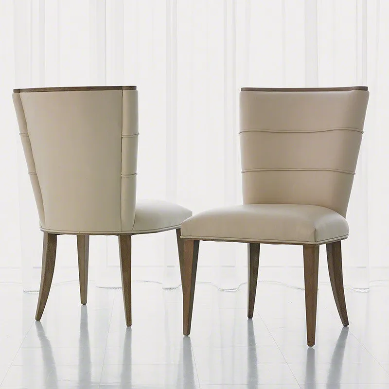 Adelaide Side Chair-Beige Leather