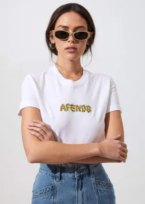 Afends Womens Brodie Bloom - Standard Fit Tee - White