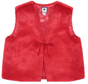 Ainsley Red Faux Fur Vest