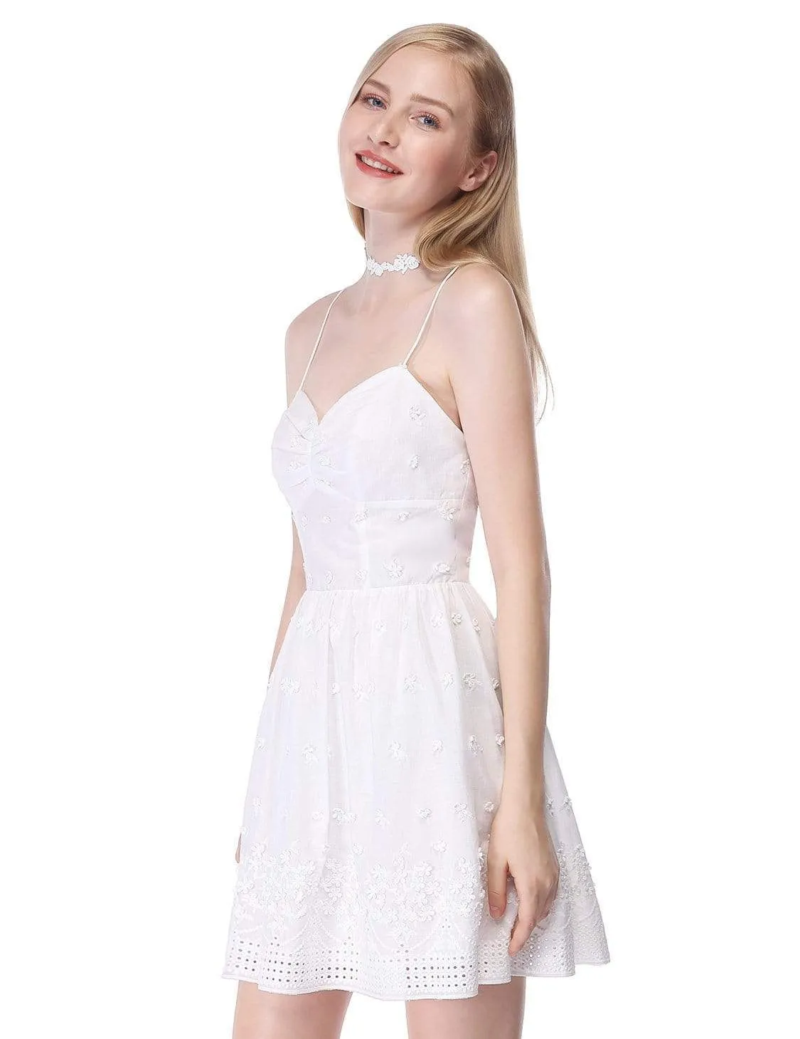 Alisa Pan Short Cross Back Fit and Flare Party Dress