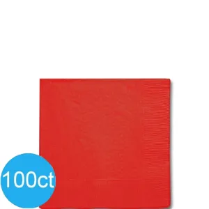 Apple Red Beverage Napkins | 100ct