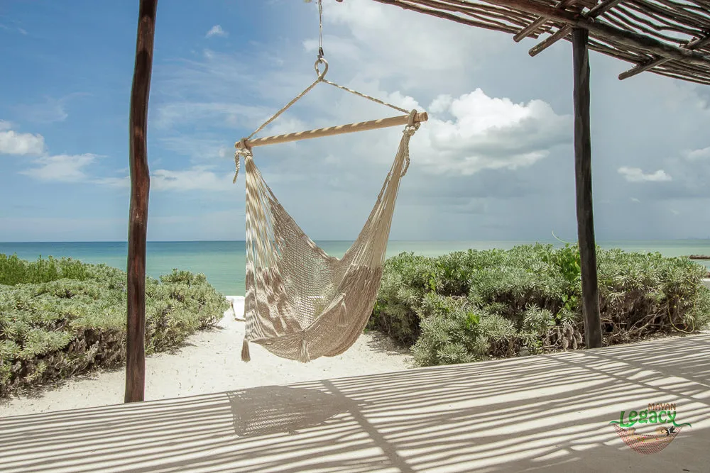 Authentic Mexican Hammock swing chair in Ivory Cotton