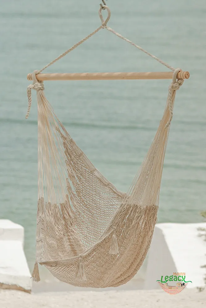 Authentic Mexican Hammock swing chair in Ivory Cotton