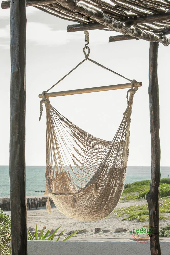 Authentic Mexican Hammock swing chair in Ivory Cotton