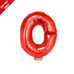 Balloon on Stick - 16" Red Letter O