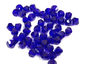 Bicone Glass Bead, 8mm, dark blue, 36pcs | 雙尖水晶玻璃, 8mm, 深藍, 36粒