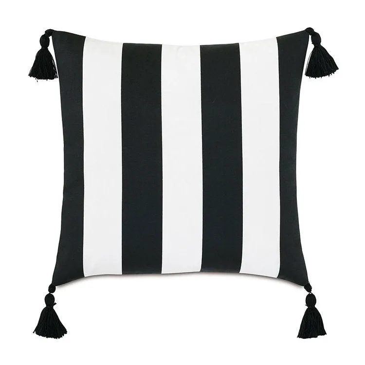 Black Tie Stripe Outdoor Pillows