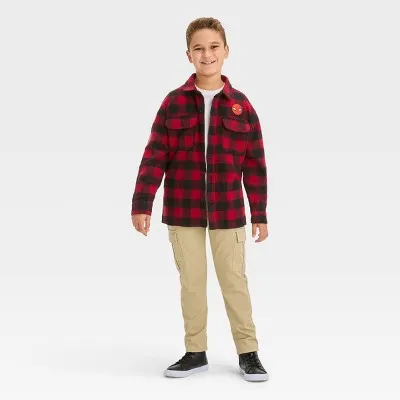 Boys' Marvel Spider-Man Flannel Shacket - Wine Red XL