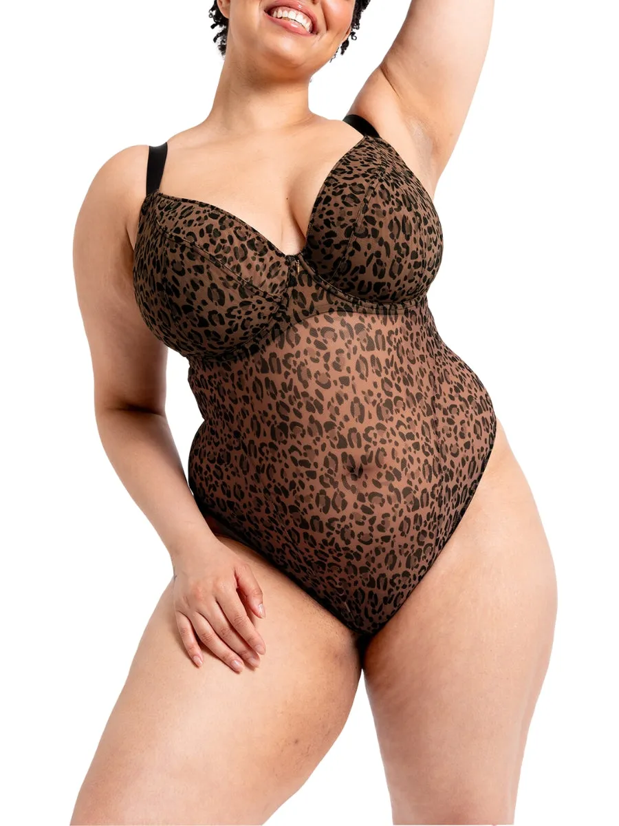 Cool Cat Bodysuit - Leopard Brown