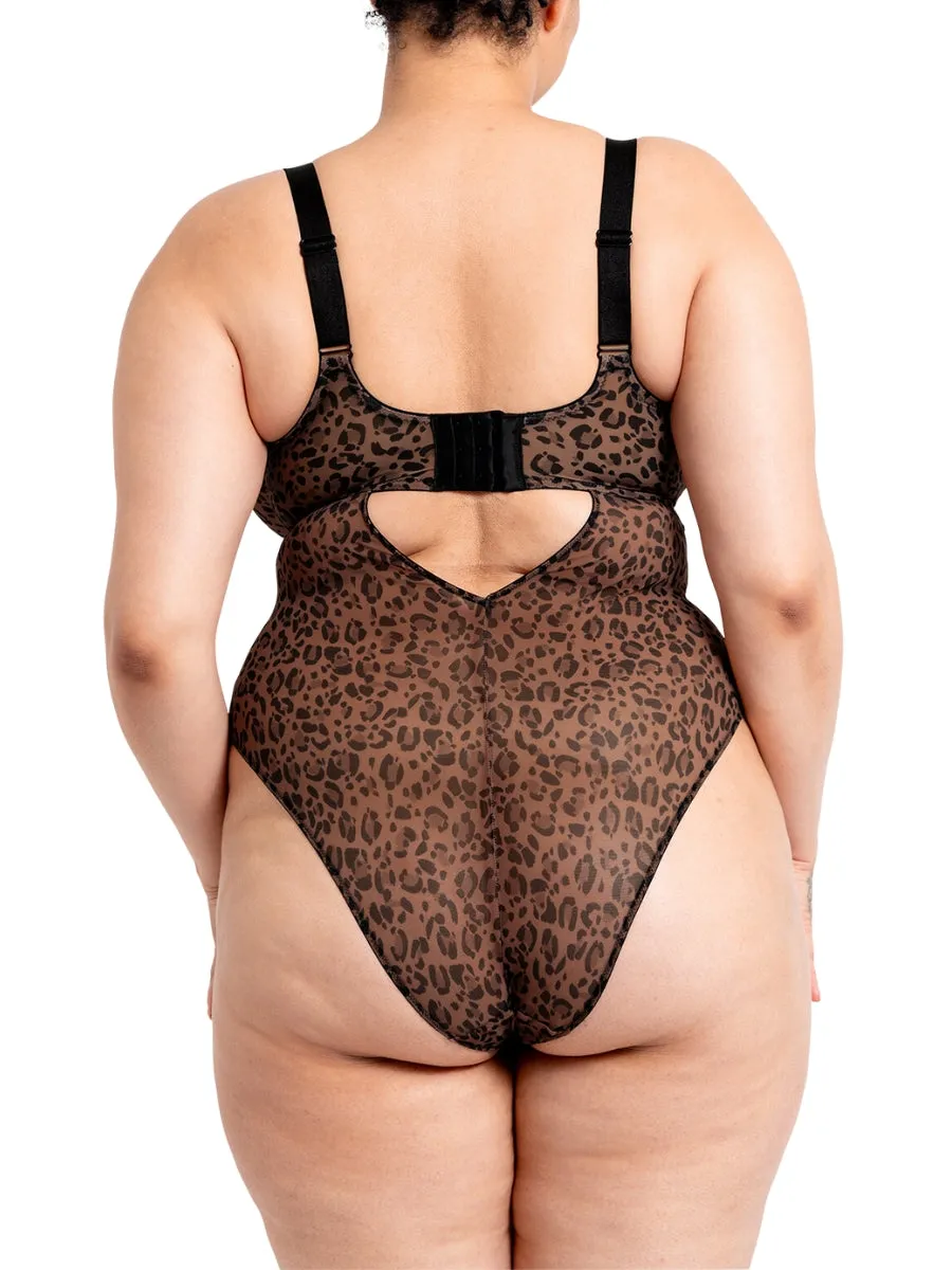 Cool Cat Bodysuit - Leopard Brown