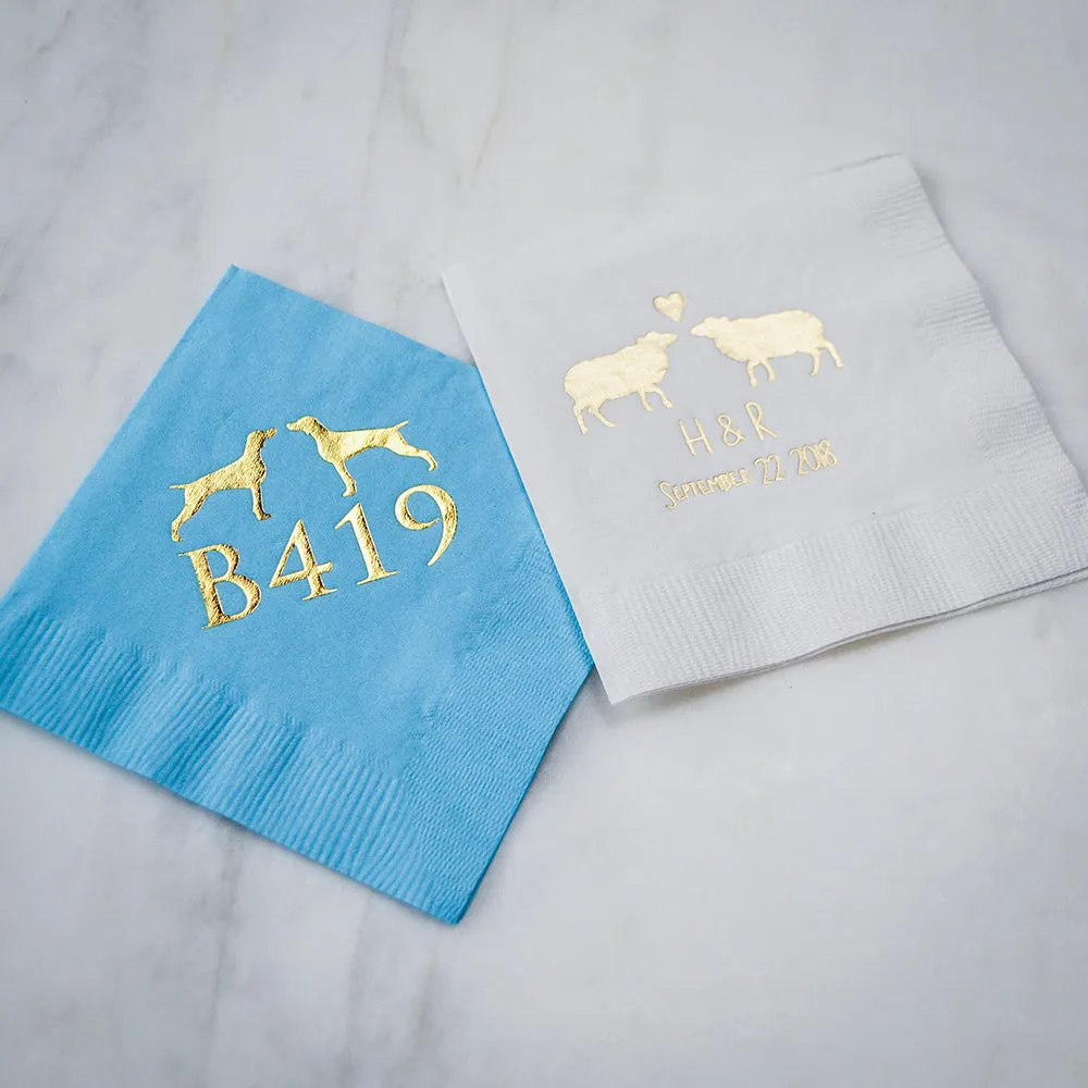 Customized Animal Lover Napkins with Printed Design