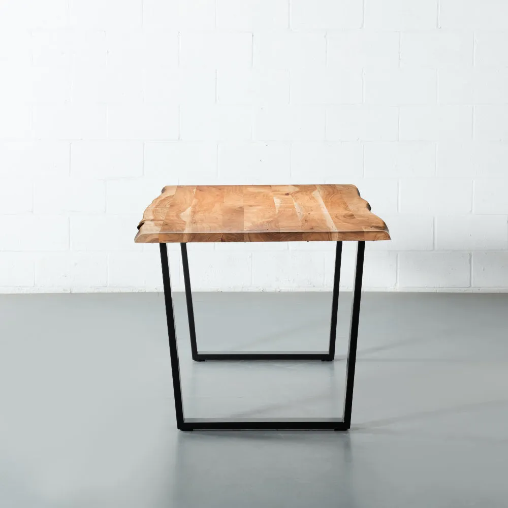 DANTON - Acacia Live Edge Table 3.5cm Thickness Top with U Black Legs