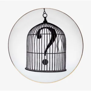 Decorative Plate Question Mark Birdcage