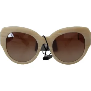 Dolce & Gabbana Beige Chic Acetate Women's Sunglasses