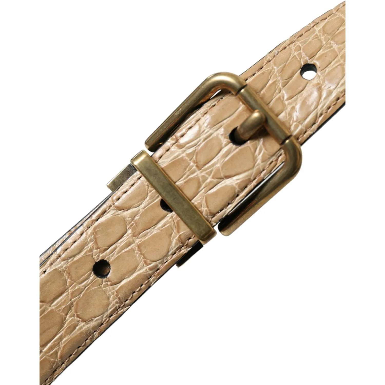 Dolce & Gabbana Elegant Beige Leather Belt