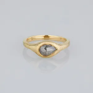 DR141-OOAK | 1.40 Carat One-of-a-Kind Rose Cut Grey Diamond Signet Ring