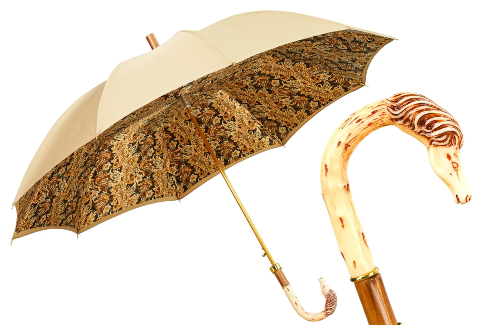 Equestrian Elegance: Luxury Handcrafted Men's Umbrella with Horse Handle