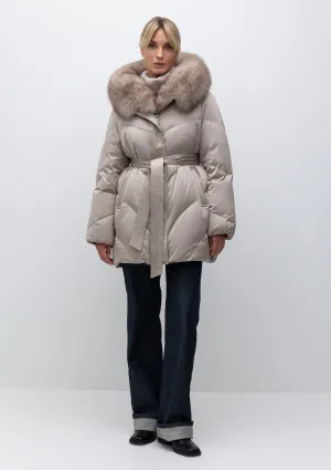 Genuine Polar Fox Fur Eco-Alpaca Lined Down Parka