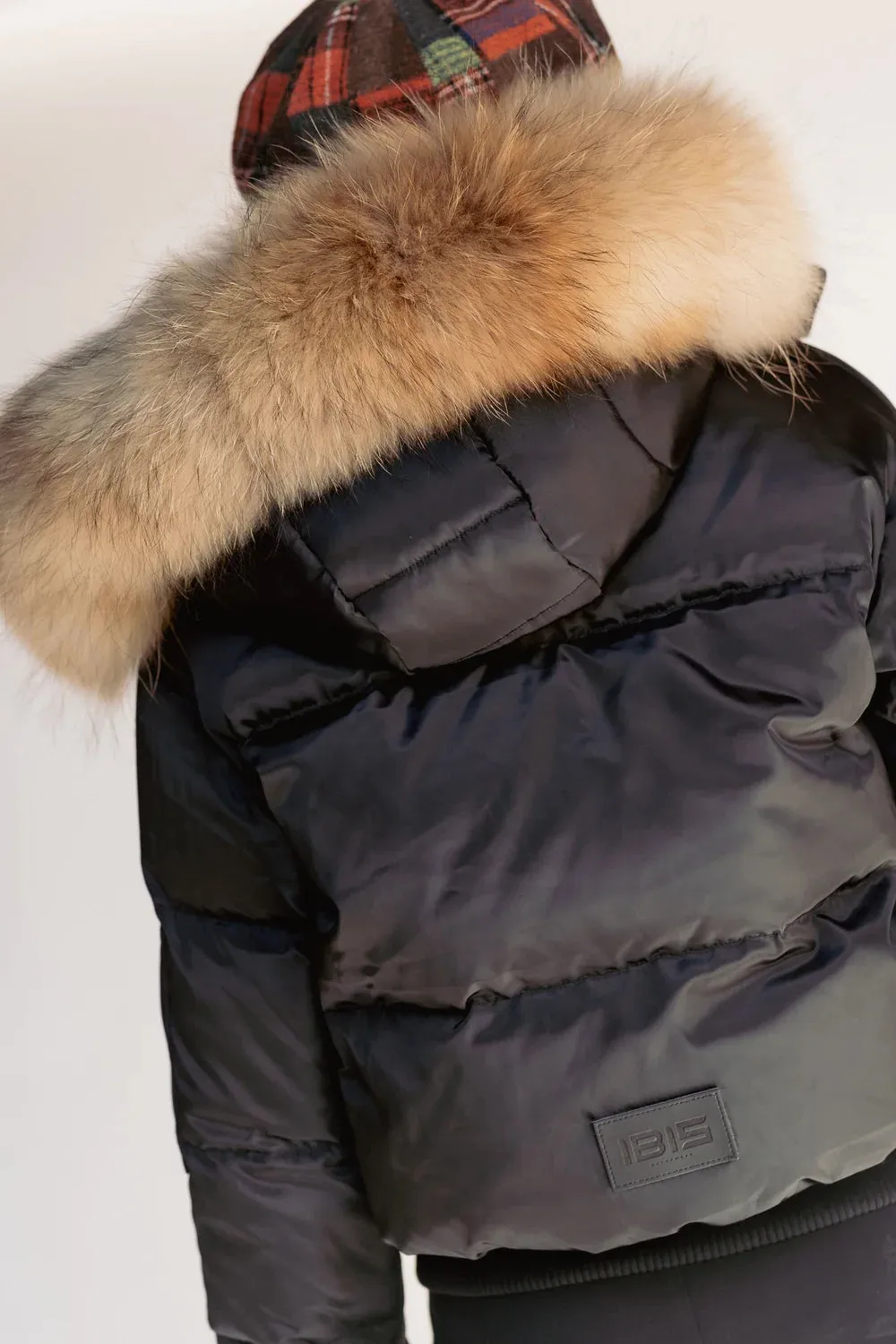 Highline Black Teen Bomber with Fur