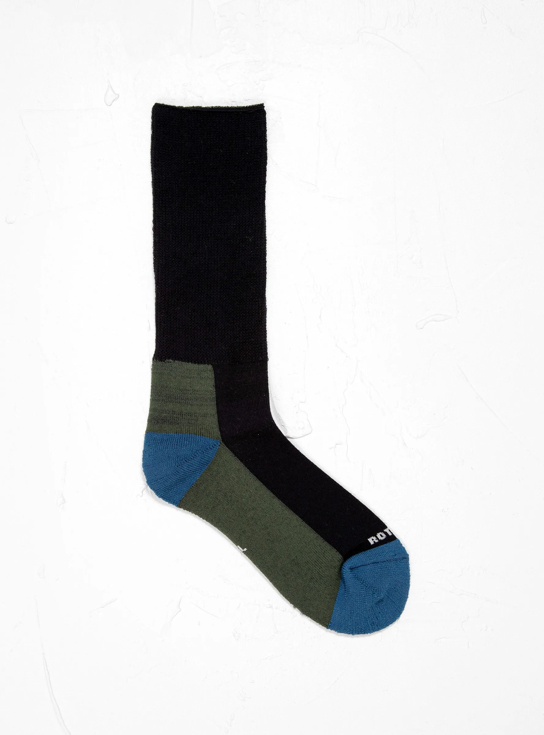 Hybrid Pile Crew Socks Black, Dark Green & Dark Blue