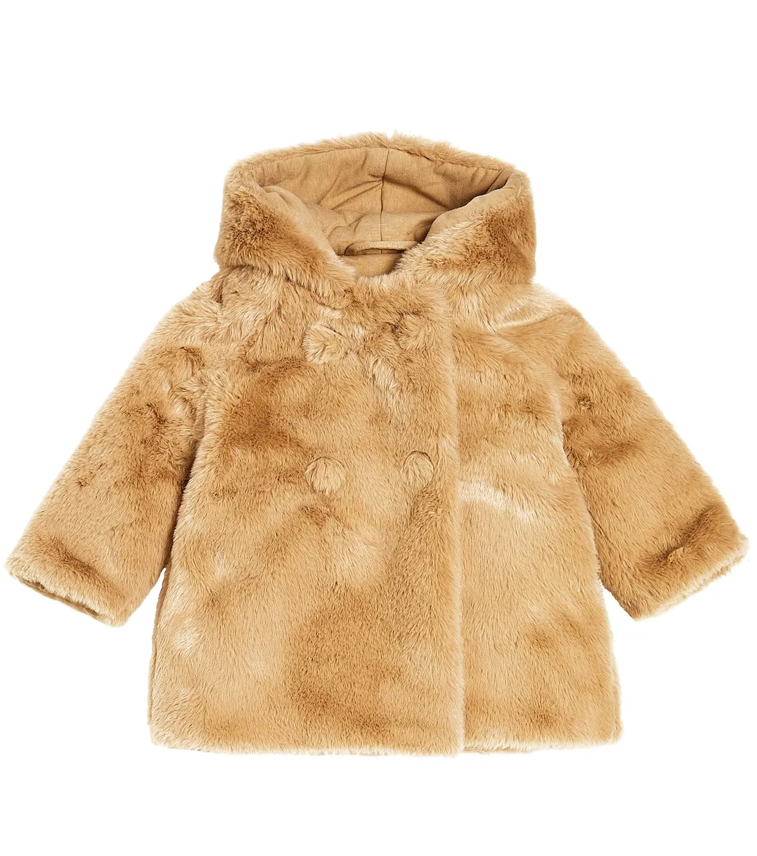 Il Gufo children's faux fur coat, beige