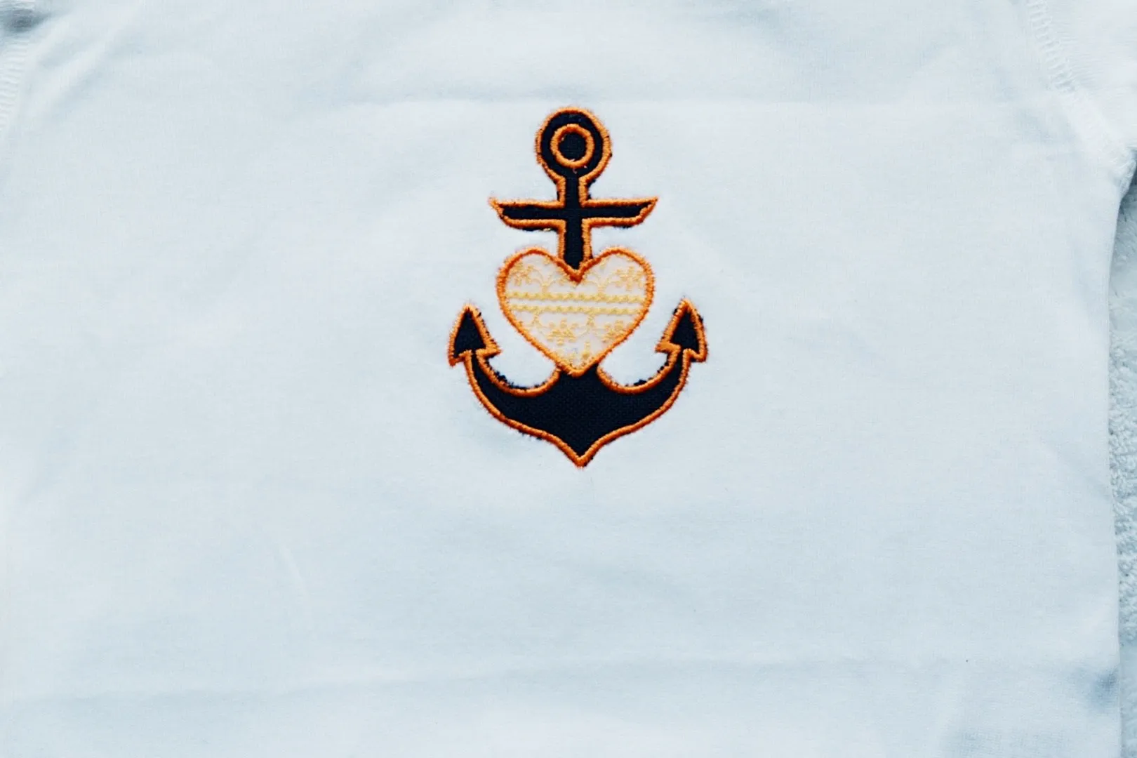 Kids Orange & Navy Blue Anchor T-shirt