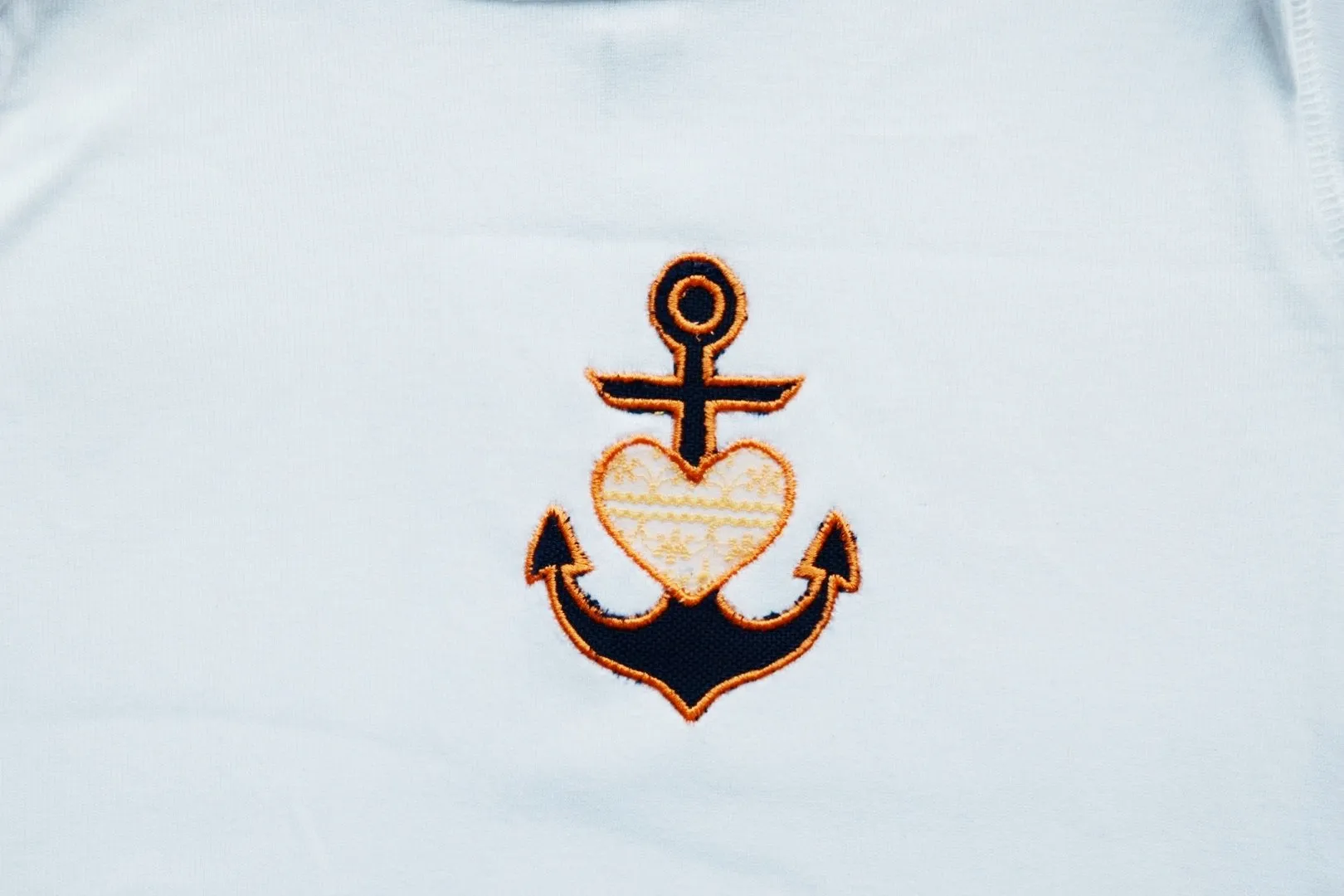 Kids Orange & Navy Blue Anchor T-shirt