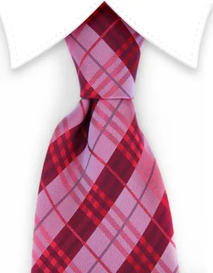 Light & Dark Red Plaid Tie