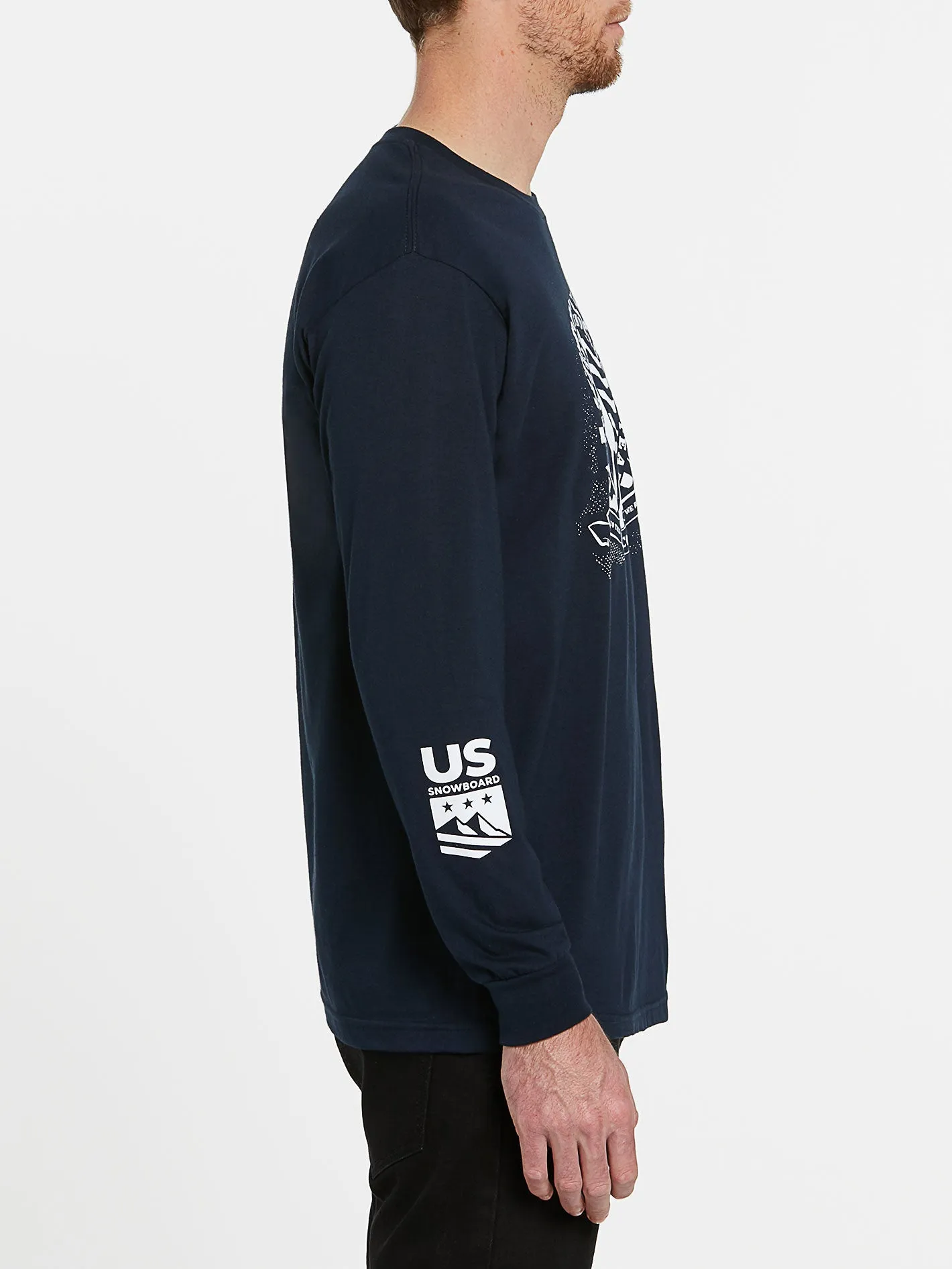 Mens USA Long Sleeve Tee - Navy