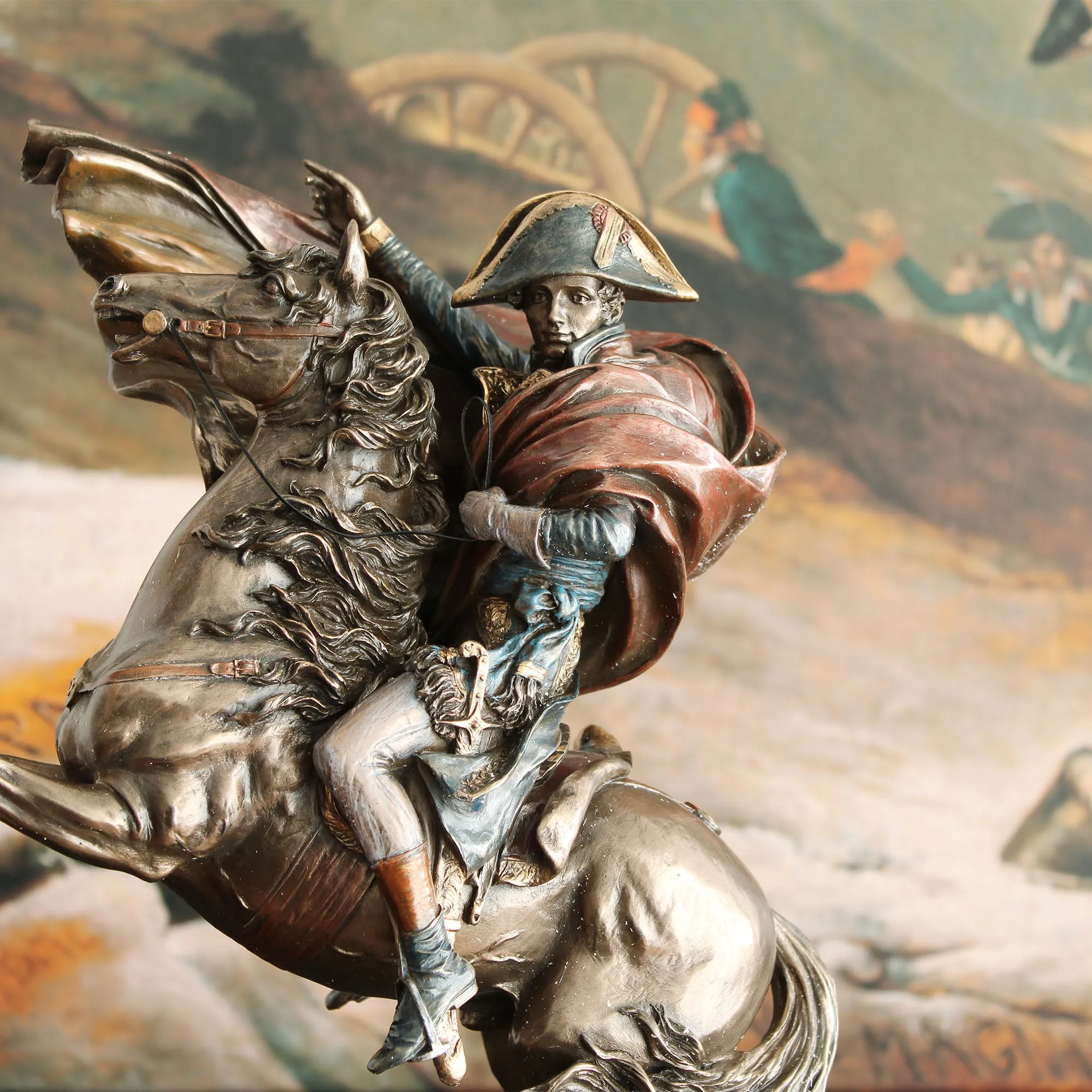 Napoleon Bonaparte Statue - Crossing the Alps (Cold Cast Bronze Sculpture)