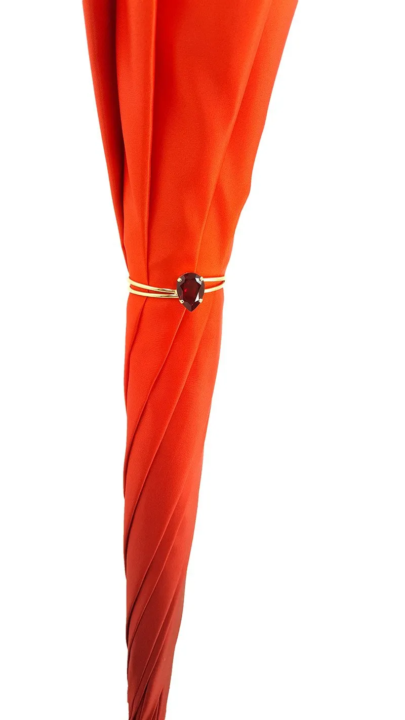 Orange Floral Umbrella, Double Canopy Luxury Ladies