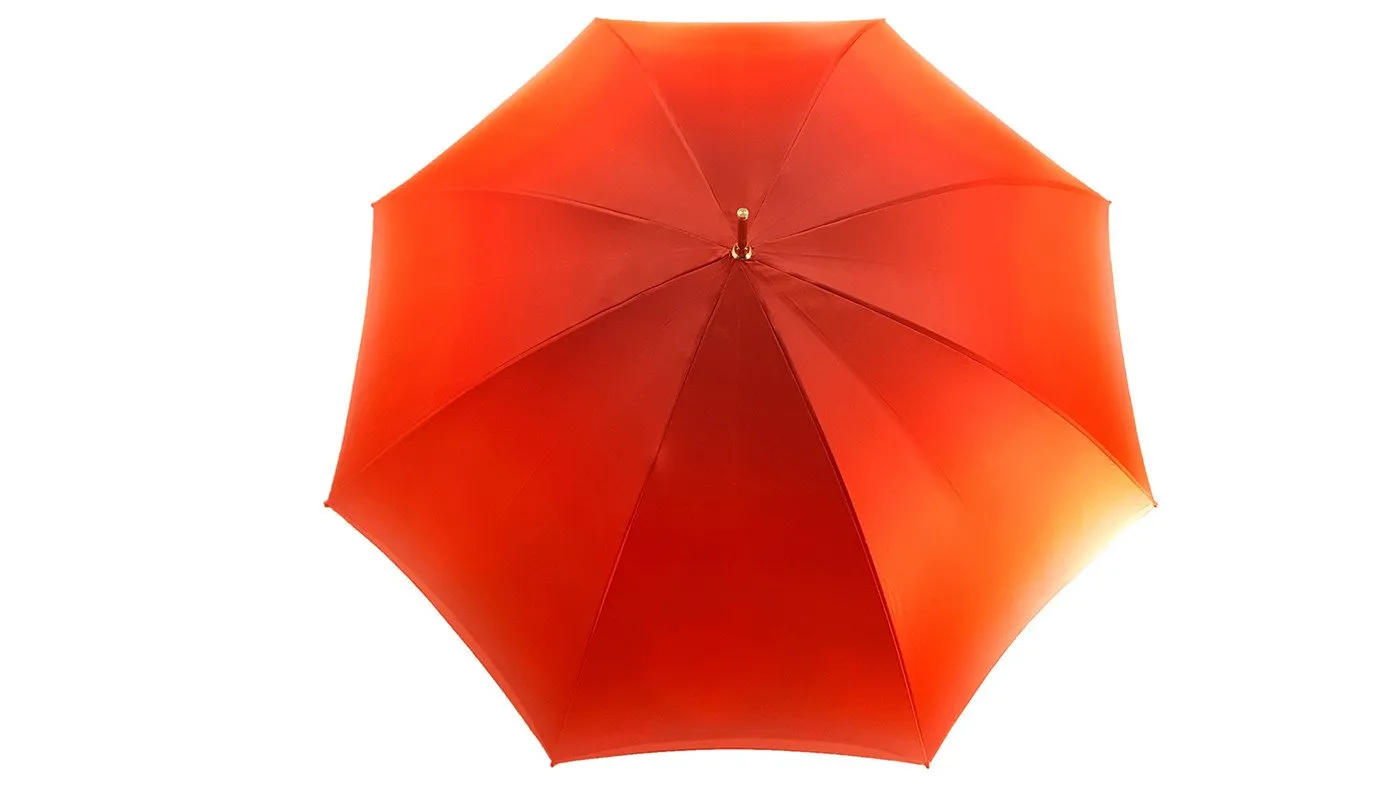 Orange Floral Umbrella, Double Canopy Luxury Ladies