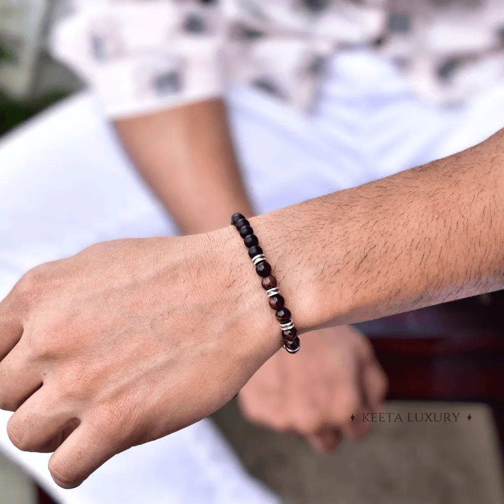 Passion - Red Tiger Eye and Black Onyx Bracelet