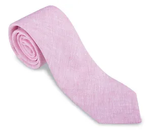 Pink Rishra Linen Necktie - F2838