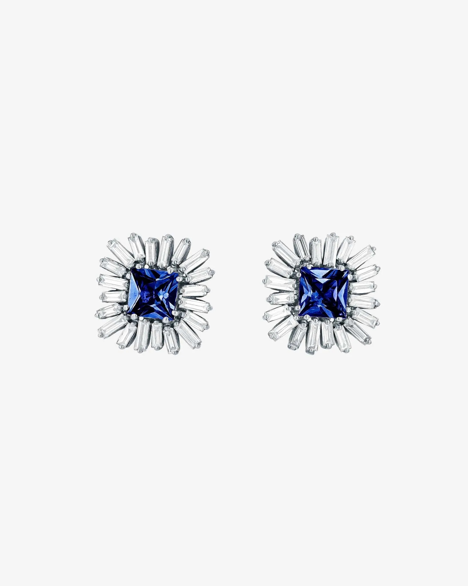 Princess Midi Dark Blue Sapphire Spark Studs