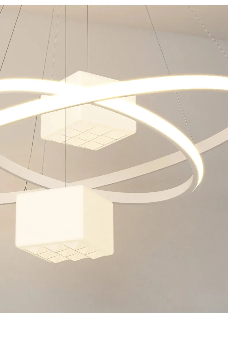 QIYI Korkie White Black Modern LED Chandelier