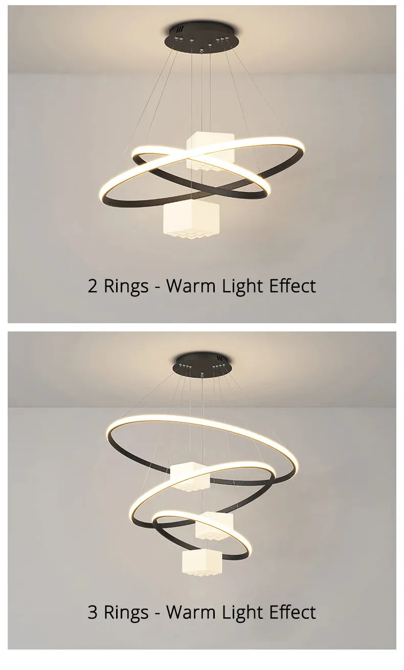 QIYI Korkie White Black Modern LED Chandelier