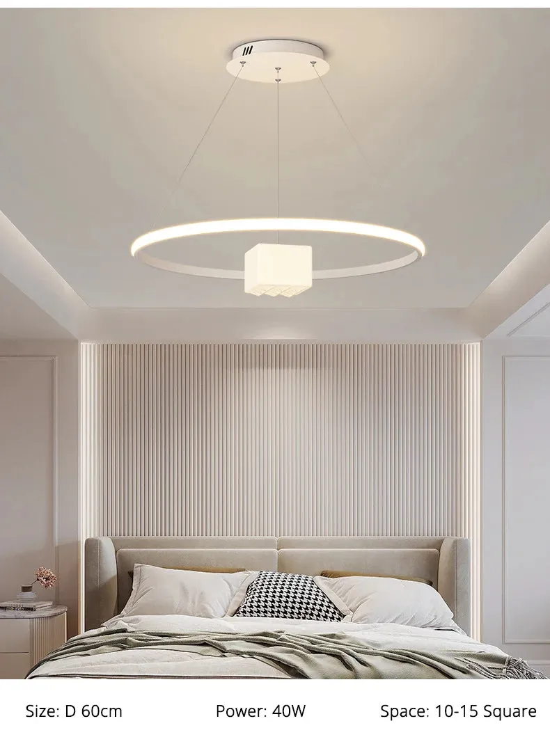 QIYI Korkie White Black Modern LED Chandelier