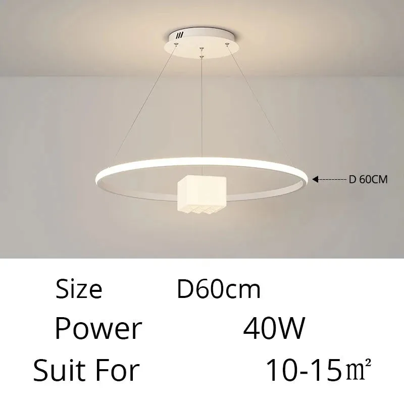 QIYI Korkie White Black Modern LED Chandelier