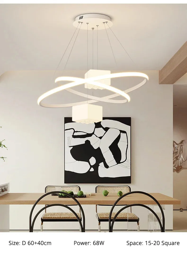 QIYI Korkie White Black Modern LED Chandelier