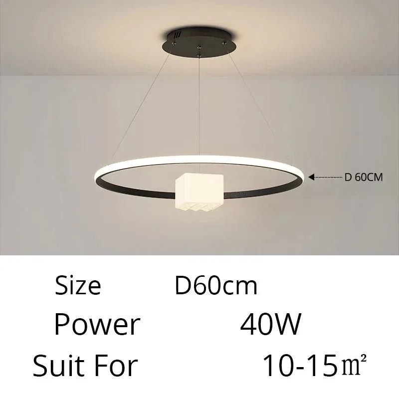 QIYI Korkie White Black Modern LED Chandelier