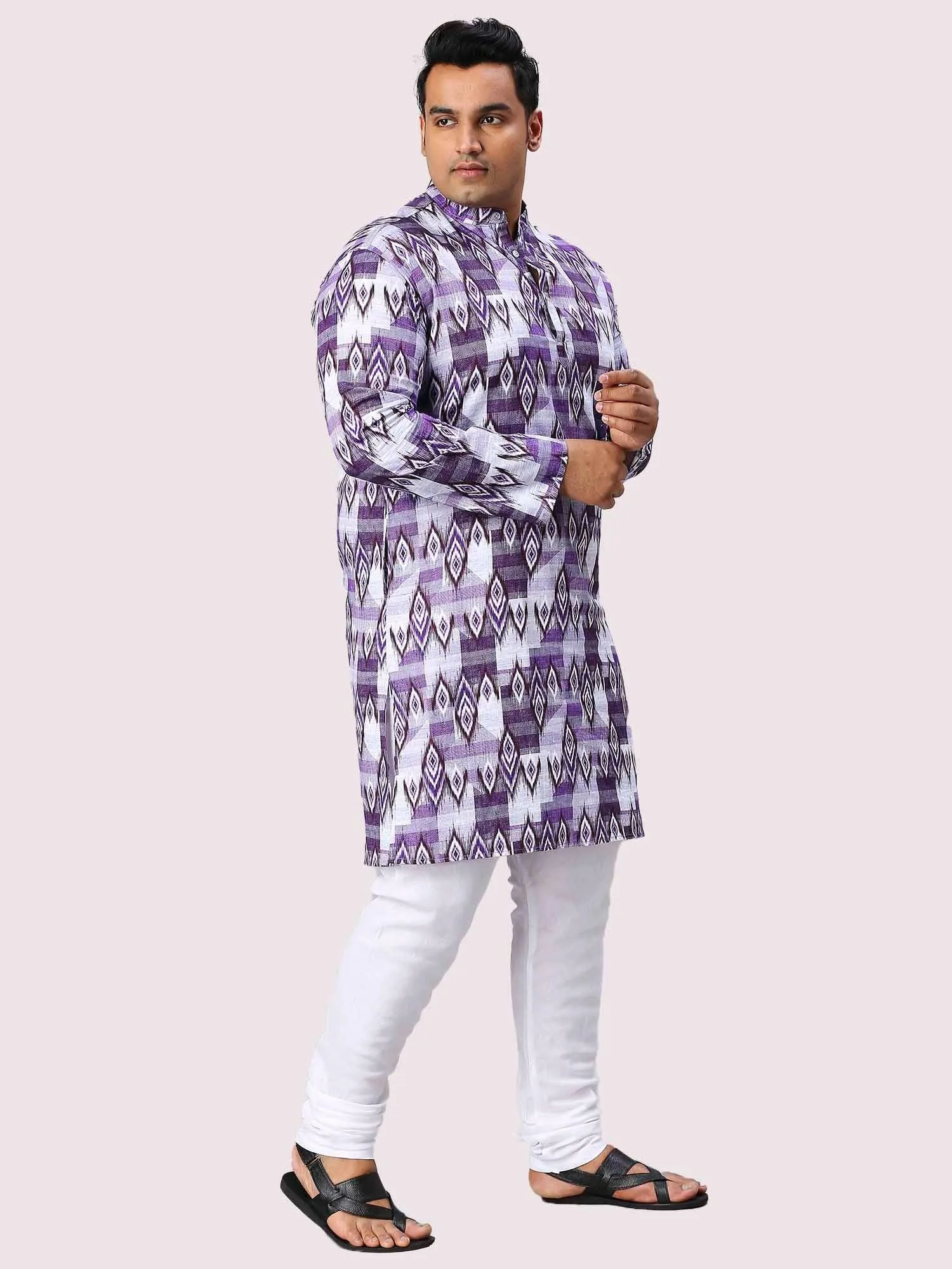 Spun Pearl Digital Printed Men's Plus Size Kurta