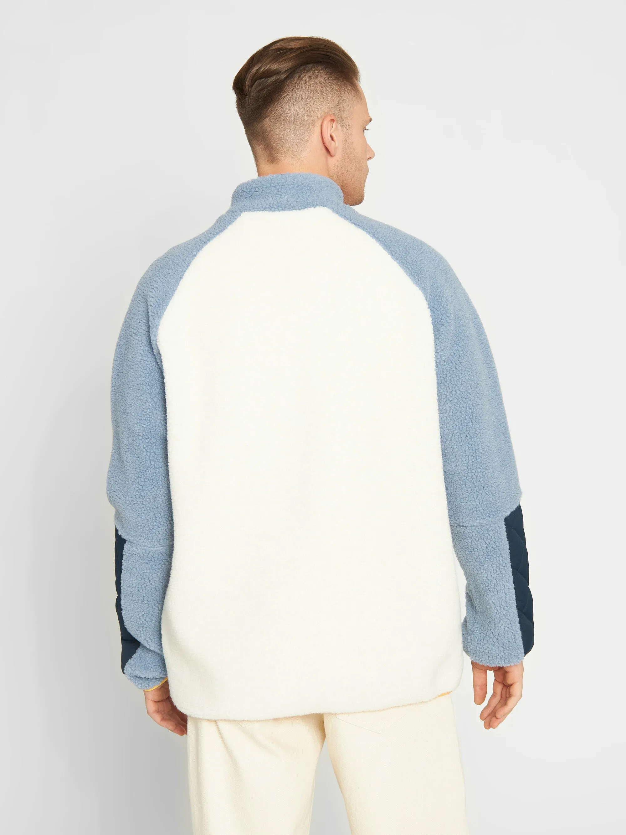 Teddy polyester zip sweat - Egret