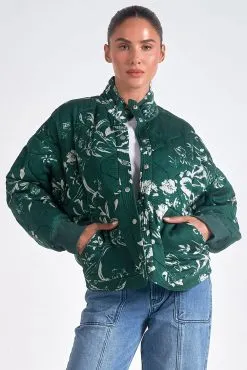 Woman's Elan Jade Print Jacket