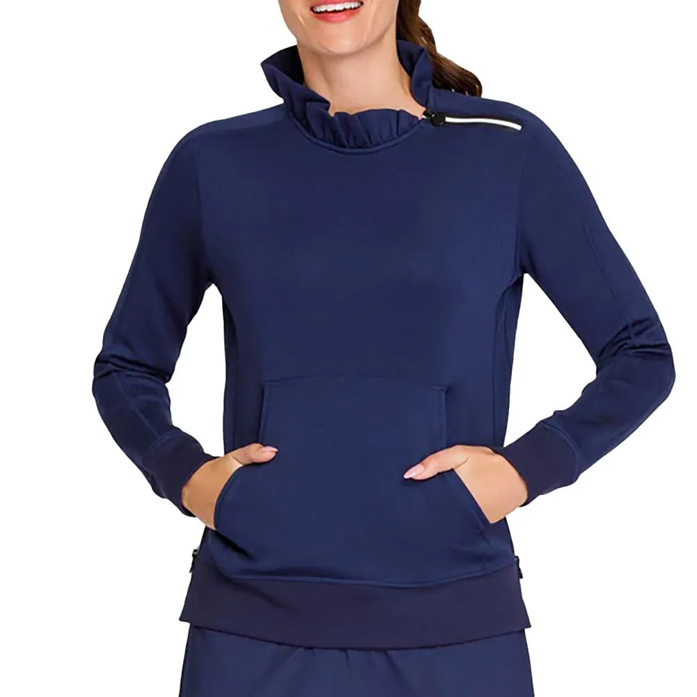 Women`s Condoleezza Long Sleeve Tennis Sweatshirt Navy Blue